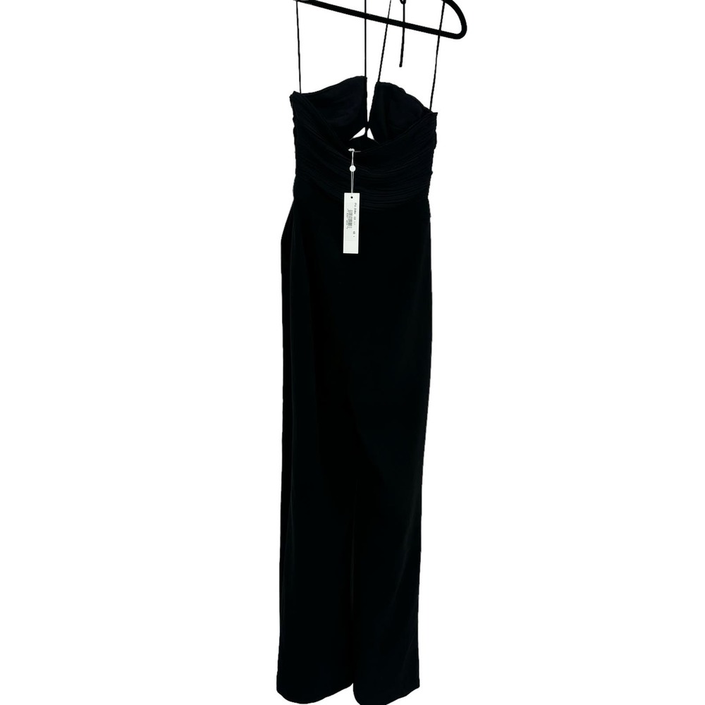 Jonathan Simkhai Gala Plisse Cut Out Jumpsuit Black Size 4 NWT - Picture 5 of 11